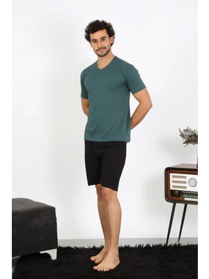Erkek Penye Petrol Rengi 3'lü Pijama Takımı