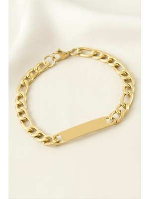 Die Grup Künye Çelik Bileklik (Isim Yazılabilir) 3,5 cm