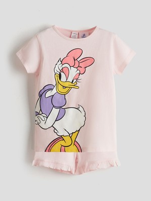 Lc Waikiki Yeni Sezon Daisy Duck Baskılı Kız Bebek Şortlu Pijama Takım
