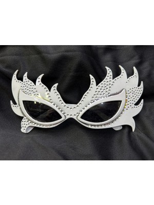 Zenvia Taşlı Göz Kamaştıran Gecenin Yıldızı Beyaz Parti Alev Gözlük (4887) ZNVA-GO3146