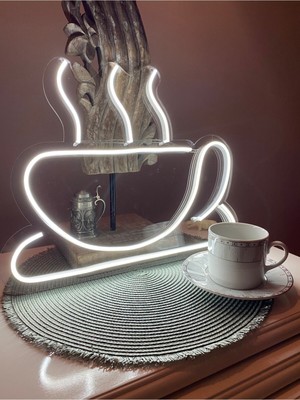 NEON LED KAYSERİ “coffee” Dekoratif LED Duvar Aydınlatması, Neon Duvar Yazısı
