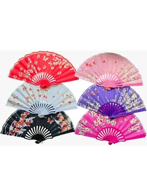 Zenvia Plastik Kumaş Yelpaze 12 Adet Karışık Renk ZNV325-ETT