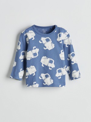 Lc Waikiki Yeni Sezon Bisiklet Yaka Baskılı Erkek Bebek Pijama Üst