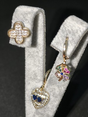 Vulwox 3'lü Romantik Şans Dilek Küpesi