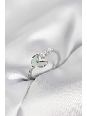 LaraTech Gümüş Renk Balık Kuyruğu Model Kadın Yüzük