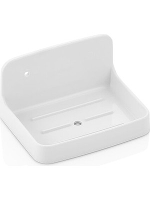 Zenvia Zen Katı Sabunluk Beyaz Sert Plastik Yapışkanlı - Duvara Monte (4887) ZNVA-GO3146