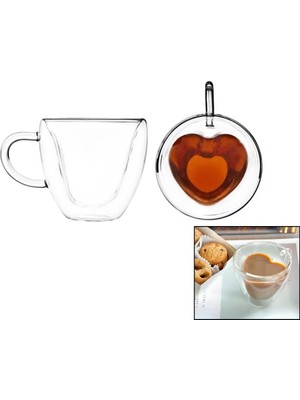 Zenvia 120 ml Kalpli Çift Cidarlı - Sadetermisil - Isıya Dayanıklıkulplu Cam Bardak Borosilikat I�