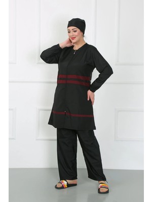 Büyük Beden Tesettür Mayo Siyah