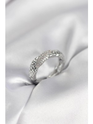 Shopwave Zirkon Taşlı Puntalı Gümüş Renk Kadın Yüzük