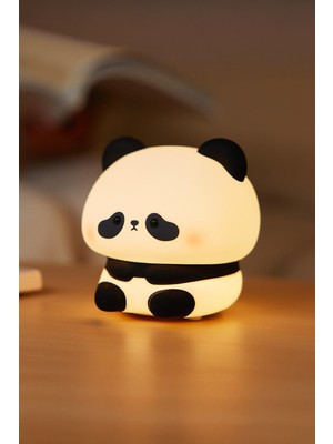 Biton Toptan Rgb LED Panda Gece Lambası Renk Değiştiren Yumuşak Silikon Şarj Edilebilir 30 Dk Otomatik Kapanma