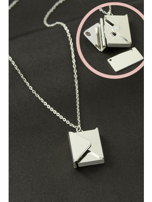 İlkyaz Fashion Mektup Kapaklı Çelik Kolye