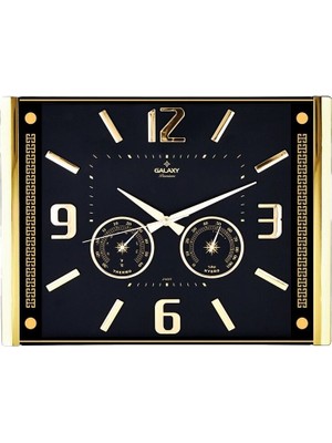 Zenvia Premium Barometreli Isı - Nem Ölçer Kabartma Rakamlı Duvar Saati 41.5X32CM  707-A-1 (4887) Znva