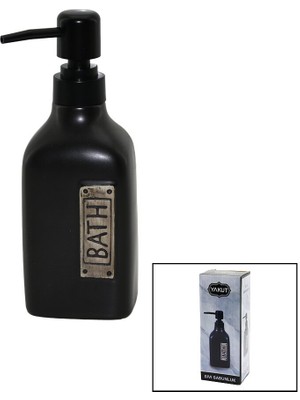 Zenvia Dikdörtgen Siyah - Düz  Seramik Sıvı Sabunluk (4887) ZNVA-GO3146