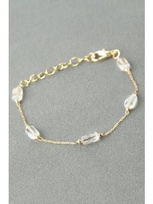 Marsilyan Dikdörtgen Kristal Taşlı Bileklik