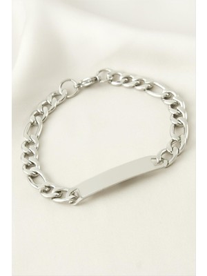 Lowell Home Ieg Künye Çelik Bileklik (Isim Yazılabilir) 4 cm LWLBJT-RSIEG327