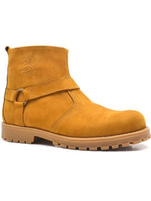 Rakerplus Chiron Hakiki Deri Sarı Fermuarlı Kışlık Bot