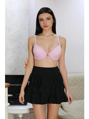 Kadın Destekli Balenli Taş Detaylı Sütyen Lila