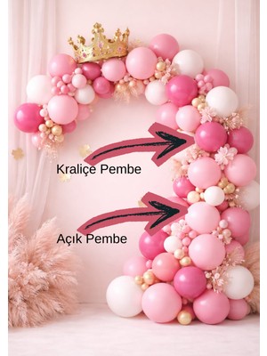 Kalisan Kraliçe Pembe ve Açık Pembe Organizasyon Balon 20'li
