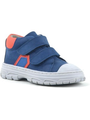 Rakerplus Tails Hakiki Deri Lacivert Cırtlı Çocuk Spor Bot