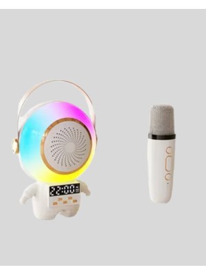 Zenvia Rgb Işıklı Astronot Bluetooth Hoparlör Karaoke Mikrofonlu Znv-Tcndym