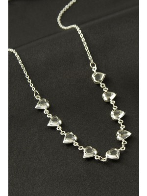 Marsilyan Kalp Kristal Taşlı Kolye