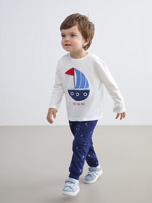 Lc Waikiki Yeni Sezon Bisiklet Yaka Baskılı Erkek Bebek Pijama Takım