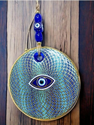 Najmaddin Işlemeli Geometrik Nazar Boncuklu Cam Duvar Süsü