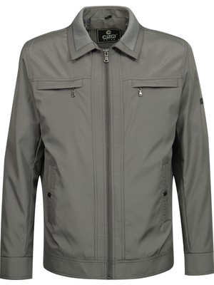 Çizgi Triko Erkek Polo Yaka Çift Cepli Astarlı Mevsimlik Mont - A00001