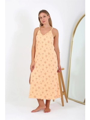 Kadın Büyük Beden Ip Askılı Uzun Gecelik