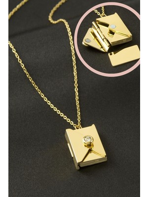 Zenvia Mektup Kapaklı Çelik Kolye ZNVBJTR-23577