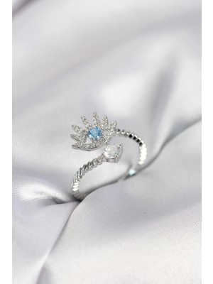 Skygo Gümüş Renk Göz Model Zirkon Taşlı Kadın Yüzük