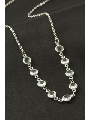 Zenvia Yuvarlak Kristal Taşlı Kolye ZNVBJTR-23577