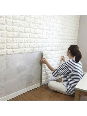 Zenvia 3D Tuğla Desenli Kendinden Yapışkanlı Duvar Paneli 58X38 cm ZNV-TTT3245