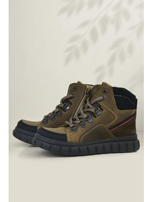 Rakerplus Hakiki Deri Kum Rengi Fermuarlı Erkek Çocuk Bot