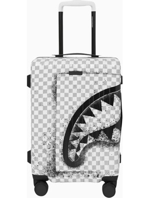Sprayground Red Stencil Shark Kabin Boy, Polikarbonat Tsa Kilitli Unisex Seyahat Valizi