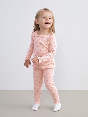 Lc Waikiki Yeni Sezon Kalp Baskılı Kız Bebek Pijama Takımı