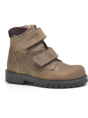 Rakerplus Sentor Hakiki Deri Kum Rengi Kürklü Cırtlı Çocuk Bot