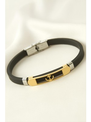 İlk El Grup Ieg™ Çapa Deri Çelik Bileklik