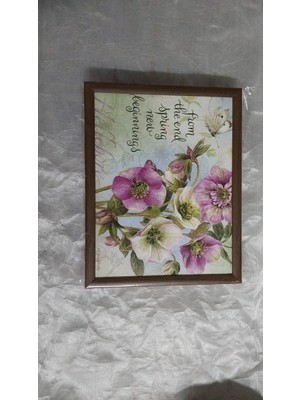 Es Dekor Fuşya Beyaz Çiçek Minderli Desenli Keyif Tepsi  1 Adet