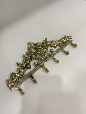 Normadia Şık Pirinç Döküm Güllü Anahtarlık ve Askılık Dekoru