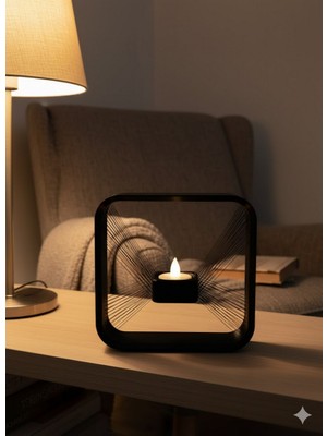 Zero Land Storozde Kare Askılı Mumluk Duvara Asılan Şık Dekoratif Mumluk 16×16 cm