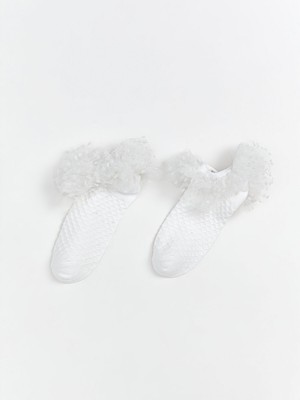 Lc Waikiki Yeni Sezon Basic Dantelli Kız Bebek Patik Çorap 2'li