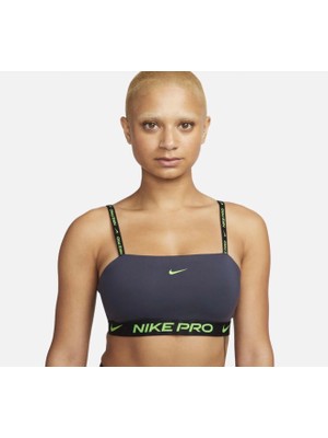 Nike Pro Dri-Fit Indy Light-Support Padded Bandeau Gri Kadın Sporcu Sütyeni DX0655-015