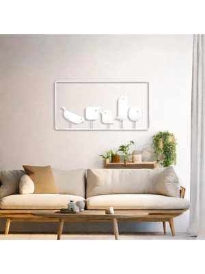 Modern Metal Duvar Tablosu | Salon & Ofis Duvar Dekoru | Premium Metal Duvar Süsü Kuşlar