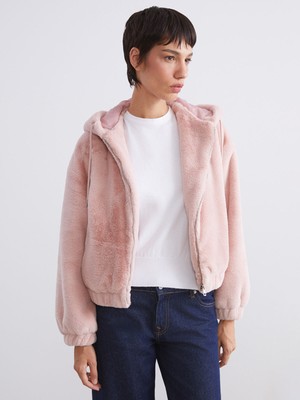 Lc Waikiki Yeni Sezon Kapüşonlu Kadın Kürk Ceket