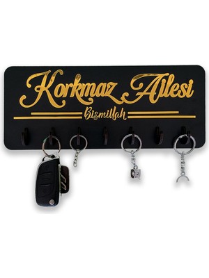 Normadia Altın Pleksi Bismillah Yazılı Anahtarlık ve Organizer, Isme Özel Tasarım