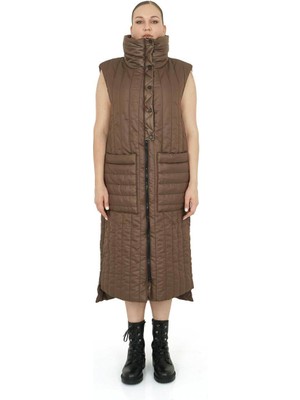 AlanyaXXL Büyük Beden Şişme Uzun Kadın Yelek