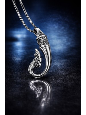 Günlük ve Spor Kombin Uyumlu Paslanmaz Çelik Balık Iğnesi  Erkek Kolye