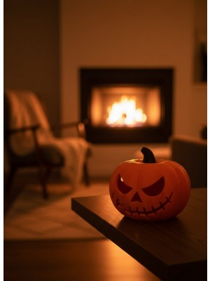 Zero Land Storozde 23×15 cm Korku Temalı Balkabağı Biblo Dekoratif Ev Ofis Süs Eşyası