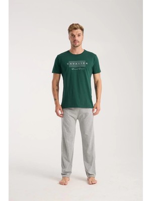 Erkek Yeşil Kısa Kol Pijama Takımı